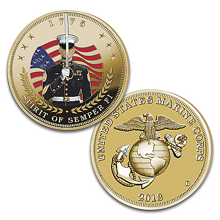 Glen Green The USMC 150th Anniversary 24K Gold-Plated Proof Coin Collection