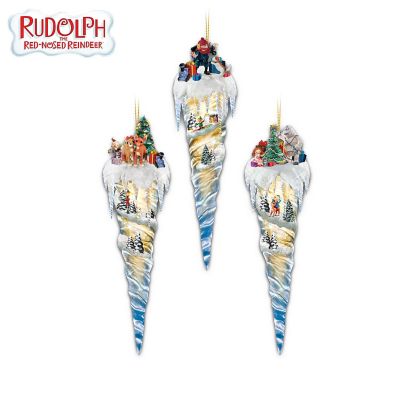 Rudolph The Red-Nosed Reindeer Icicle Treasures Christmas Tree Ornament Collection