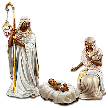King Of Peace Nativity Figurine Collection: African-American Nativity Scene Set