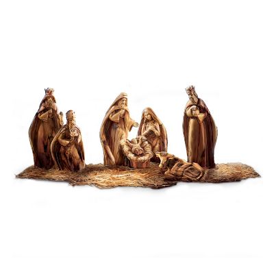 Genuine Bethlehem Olive Wood Nativity Figurine Collection