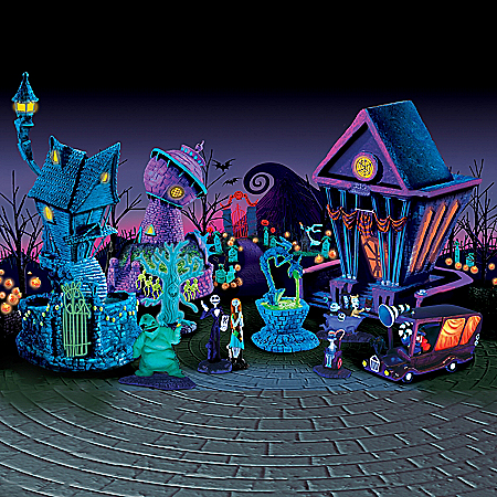 Tim Burton's Nightmare Before Christmas Black Light Village Collection