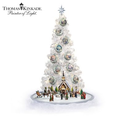 Thomas Kinkade Perfect Christmas Morning Tree With Sculptures Collection