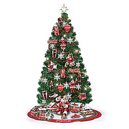 COCA-COLA Refreshing Your Holidays Heirloom Blown Glass Illuminated Christmas Tree Collection