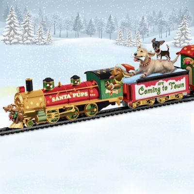 Santa Pups Are Coming To Town Holiday Express Electric Train Collection