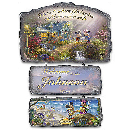Disney's Seasons Of Joy By Thomas Kinkade Personalized Welcome Sign Collection