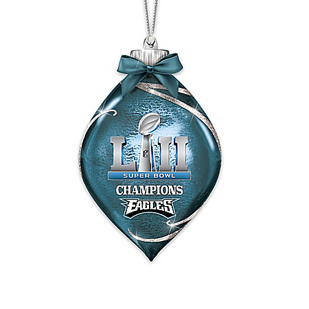 Philadelphia Eagles Super Bowl LII NFL Illuminating Glass Ornament Collection