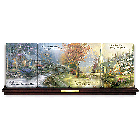 Thomas Kinkade Inspirations Of Faith Collector Heirloom Porcelain Panorama Plate Collection