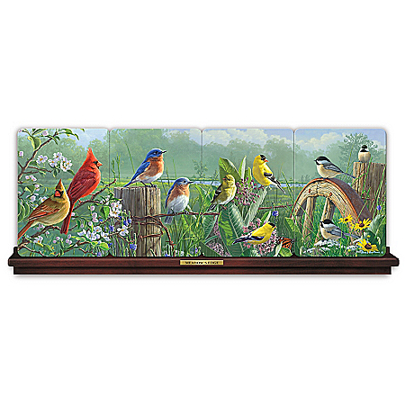 James Hautman Meadow's Edge Songbird Panorama Collector Plate Collection