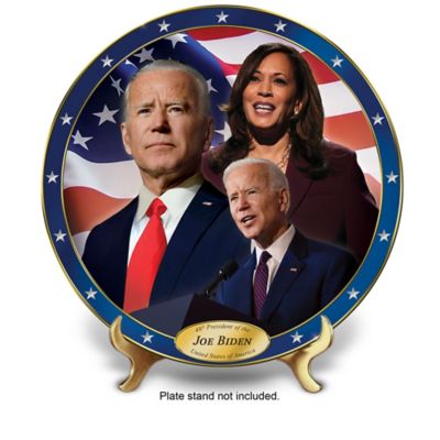 Commemorative Plates Official 2020 U.S. Presidential Election Commemorative Heirloom Porcelain Collector  Plate Collection Featuring Vivid Portraits Of Joe Biden & Kamala Harris