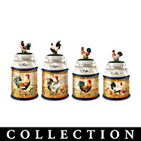 Dona Gelsinger Country Morning Rooster Kitchen Canister Collection