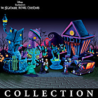 Nightmare Before Christmas Black Light Village Collection