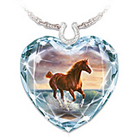 Chuck DeHaan Crystal Horse Art Swarovski Crystal Pendant