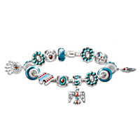 Native American-Inspired Enameled Beaded Charm Bracelet