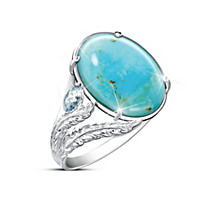 Turquoise Oasis Women's Genuine Gemstone Ring