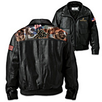U.S. Marines Men's Leather Bomber Jacket