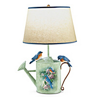 Rosemary Millette Country Bluebirds Sculpted Songbird Lamp