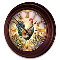 Dona Gelsinger Indoor/Outdoor Illuminated Rooster Atomic Wall Clock
