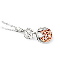 Blooming Rose Of Love Diamond Pendant Necklace
