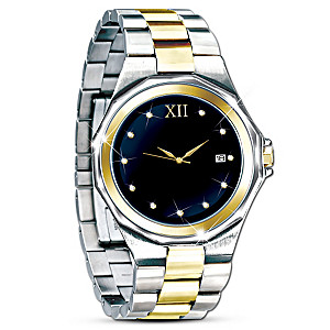 "Timeless Love" Engraved Diamond Men's Watch