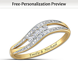 "Enchantment" Personalized 10K Gold And Diamond Ring