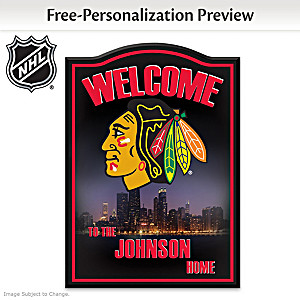 Chicago Blackhawks&reg; Welcome Sign Personalized With Name