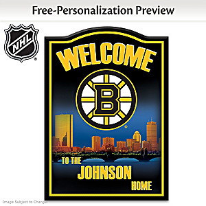 Boston Bruins&reg; Welcome Sign Personalized With Name