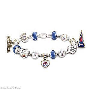 Texas Rangers Charm Bracelet With Crystal