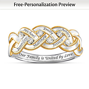 Strength Of Family Diamond Ring With Up To 6 Engraved Names