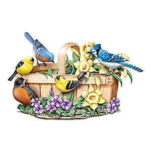 "Springtime Serenade" Touch-Activated Singing Bird Sculpture