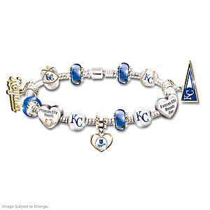 Kansas City Royals Charm Bracelet With Crystal