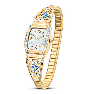 "Moments Of Faith" Women's Stretch Watch With Crystals