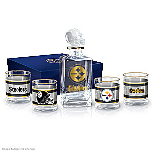 Pittsburgh Steelers Five-Piece Decanter And Glasses Set