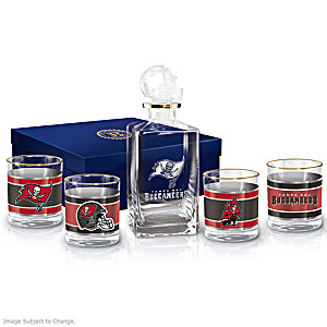 Tampa Bay Buccaneers Five-Piece Decanter And Glasses Set