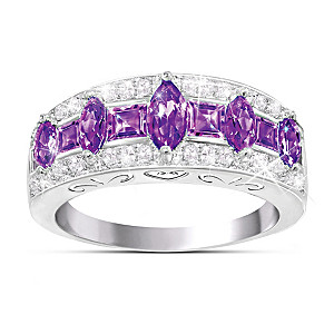 "Purple Rhapsody" Amethyst And Diamond Women's Ring