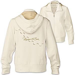 "Footprints In The Sand" Women's Hoodie With Poem On Lining