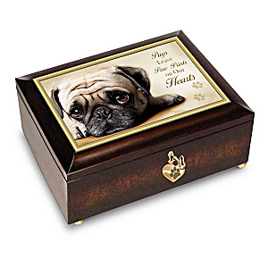 "Pugs Leave Paw Prints On Our Hearts" Music Box