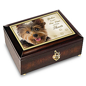 "Yorkies Leave Paw Prints On Our Hearts" Music Box