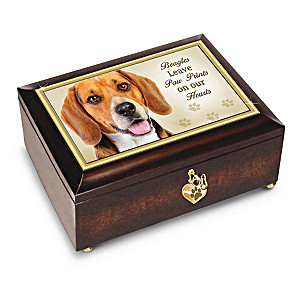"Beagles Leave Paw Prints On Our Hearts" Music Box