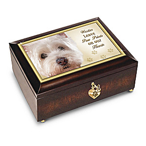 "Westies Leave Paw Prints On Our Hearts" Music Box