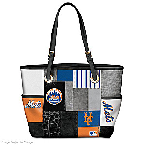 New York Mets Patchwork Tote Bag With Team Logos