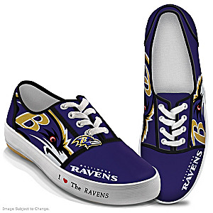NFL-Licensed Baltimore Ravens Women's Canvas Sneakers