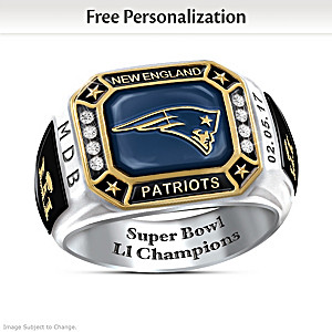 Super Bowl LI Champions Patriots Personalized Men's Ring