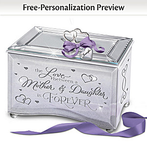 Music box with mother and daughter engraved on top Mothers day gift 