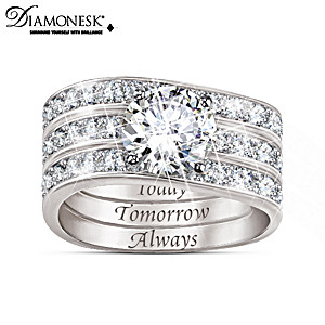 "Message Of Love" 3-Band Stackable Diamonesk Rings