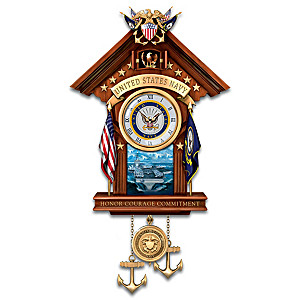 United States Navy Wall Clock With Music