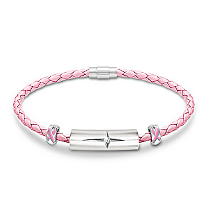 "Strength Of Hope" Breast Cancer Awareness Diamond Bracelet