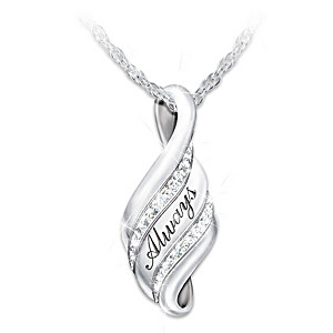 "Until We Meet Again" Remembrance Diamond Pendant Necklace