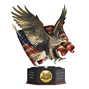 "Pride Of America" Veterans Tribute Eagle And Flag Sculpture