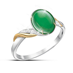 Empress Women's Burmese Jade and Sterling Silver Ring