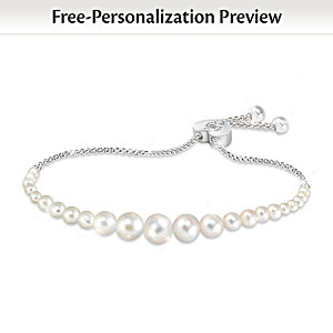 "Grandma's Pearls Of Wisdom" Personalized Diamond Bracelet